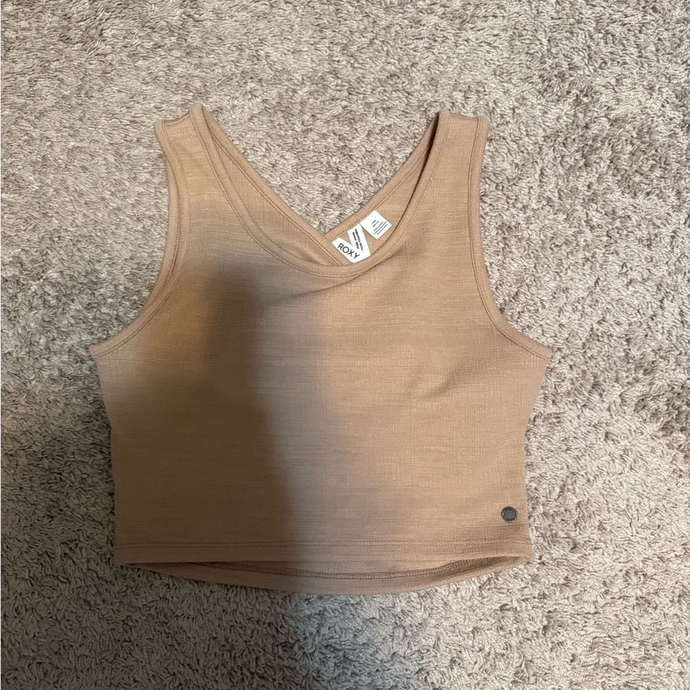 Roxy Beige Crossback Crop Top
